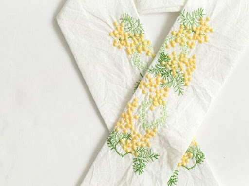 Tonton 帯・小物 白刺繍半衿 コーデ変更ページ Tonton 帯・小物 白刺繍