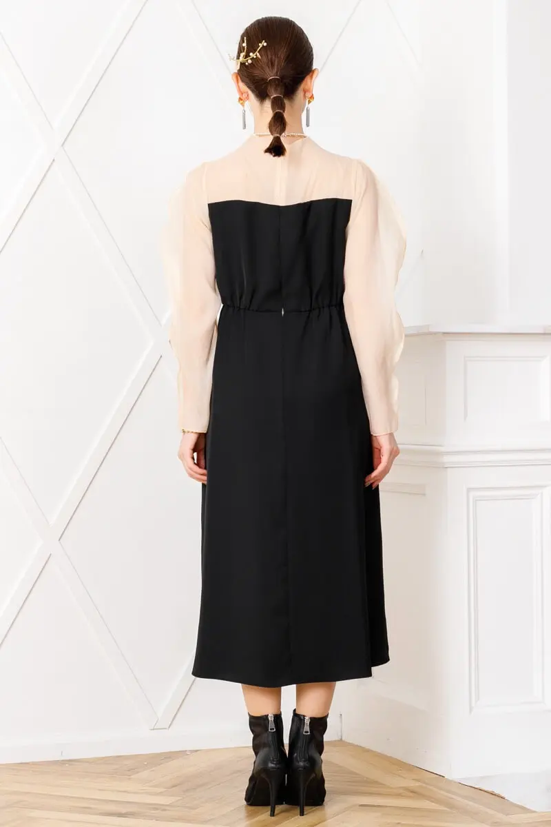 ブラックのマトンスリーブドレス | Dorry doll | M | 結婚式パーティー