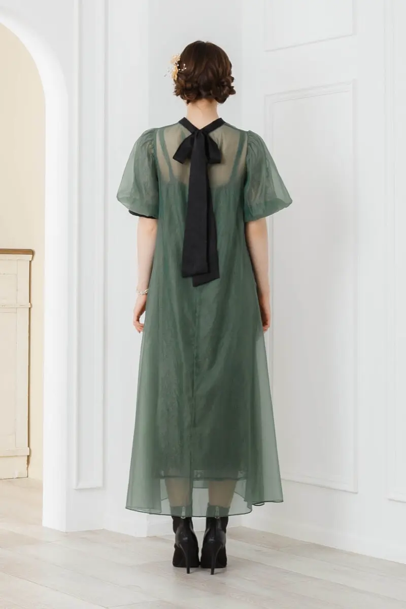 グリーンのシアーAラインドレス | Dorrydoll | M・マタニティ可 | 結婚