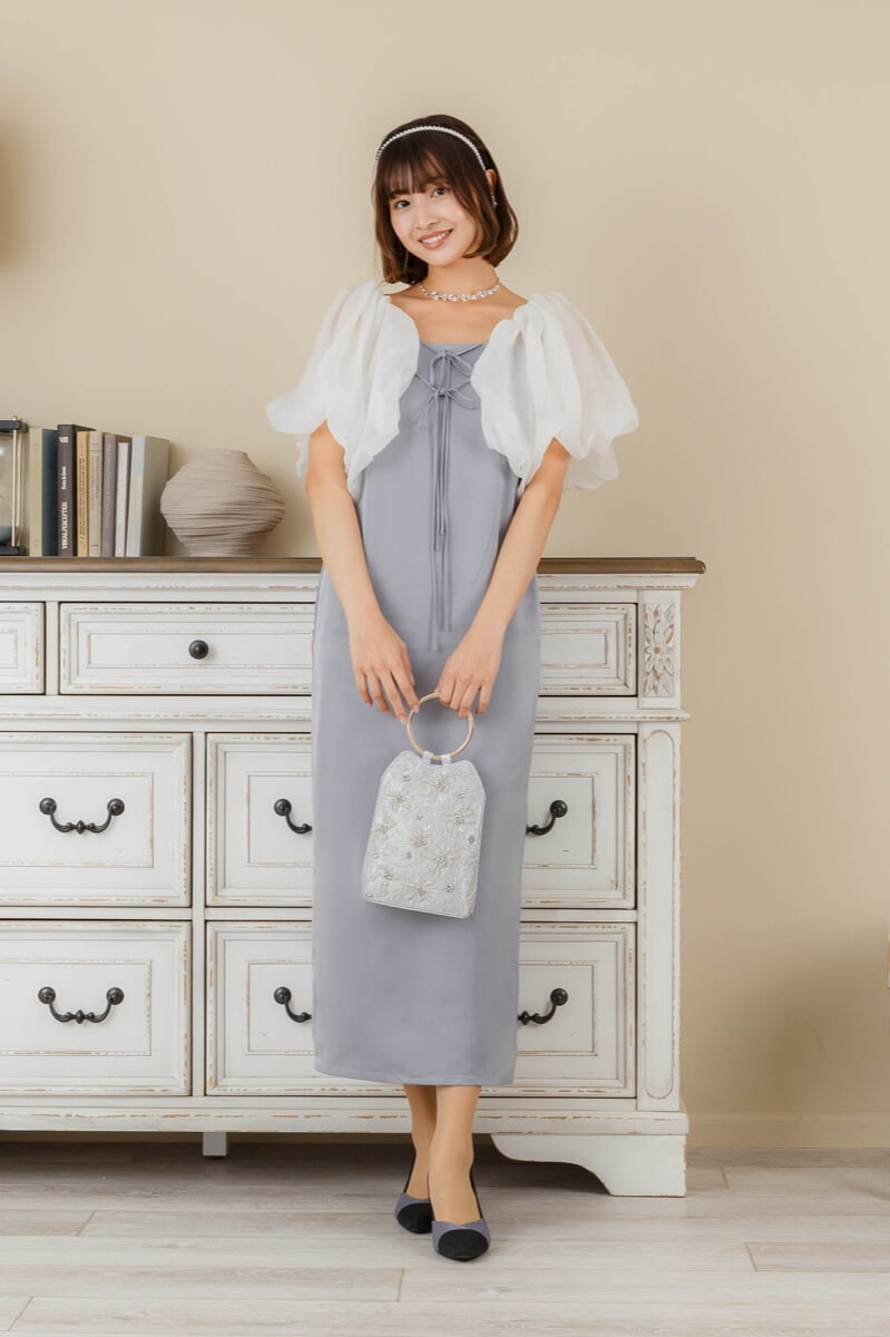 ブルーのシアーボレロ付きドレス | SALON by Chico | M | 結婚式