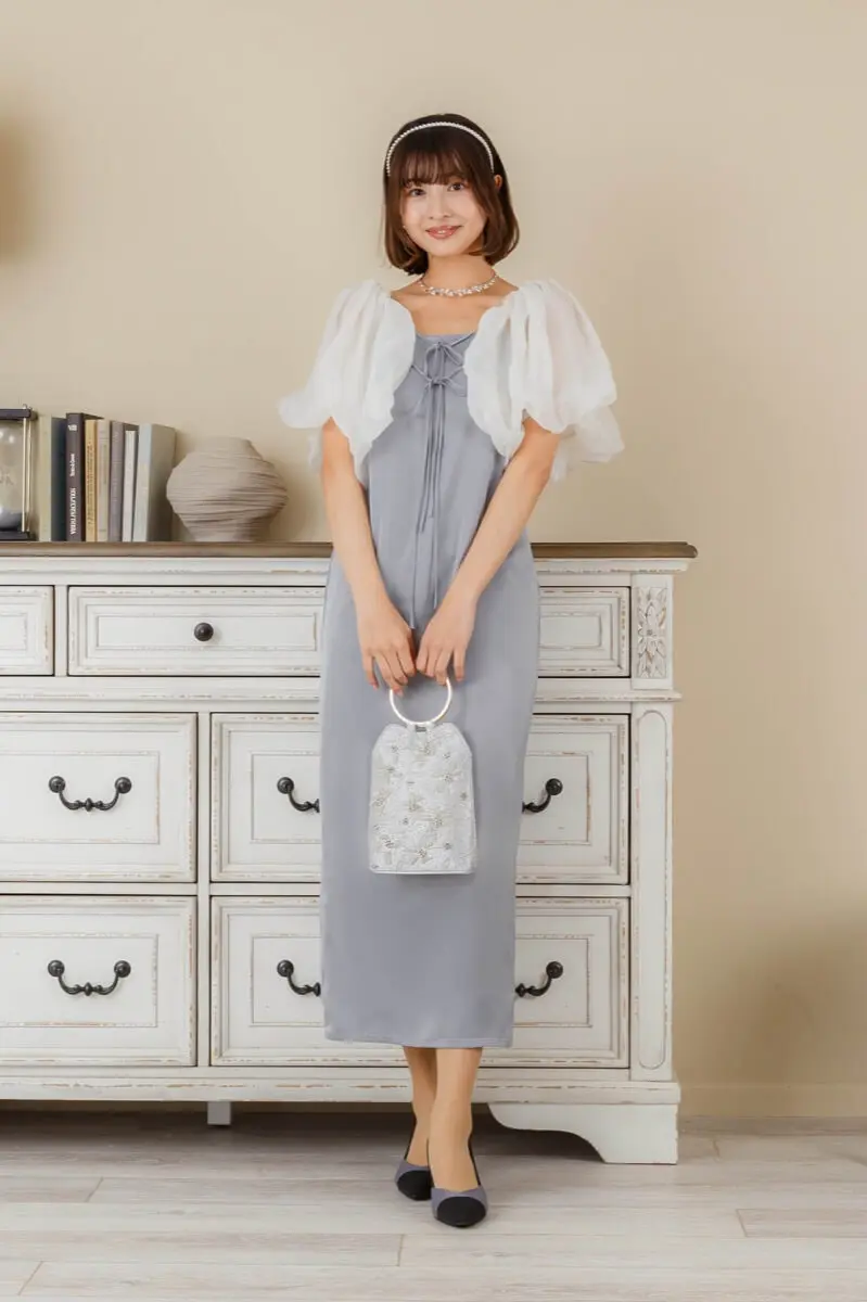 ブルーのシアーボレロ付きドレス | SALON by Chico | M | 結婚式