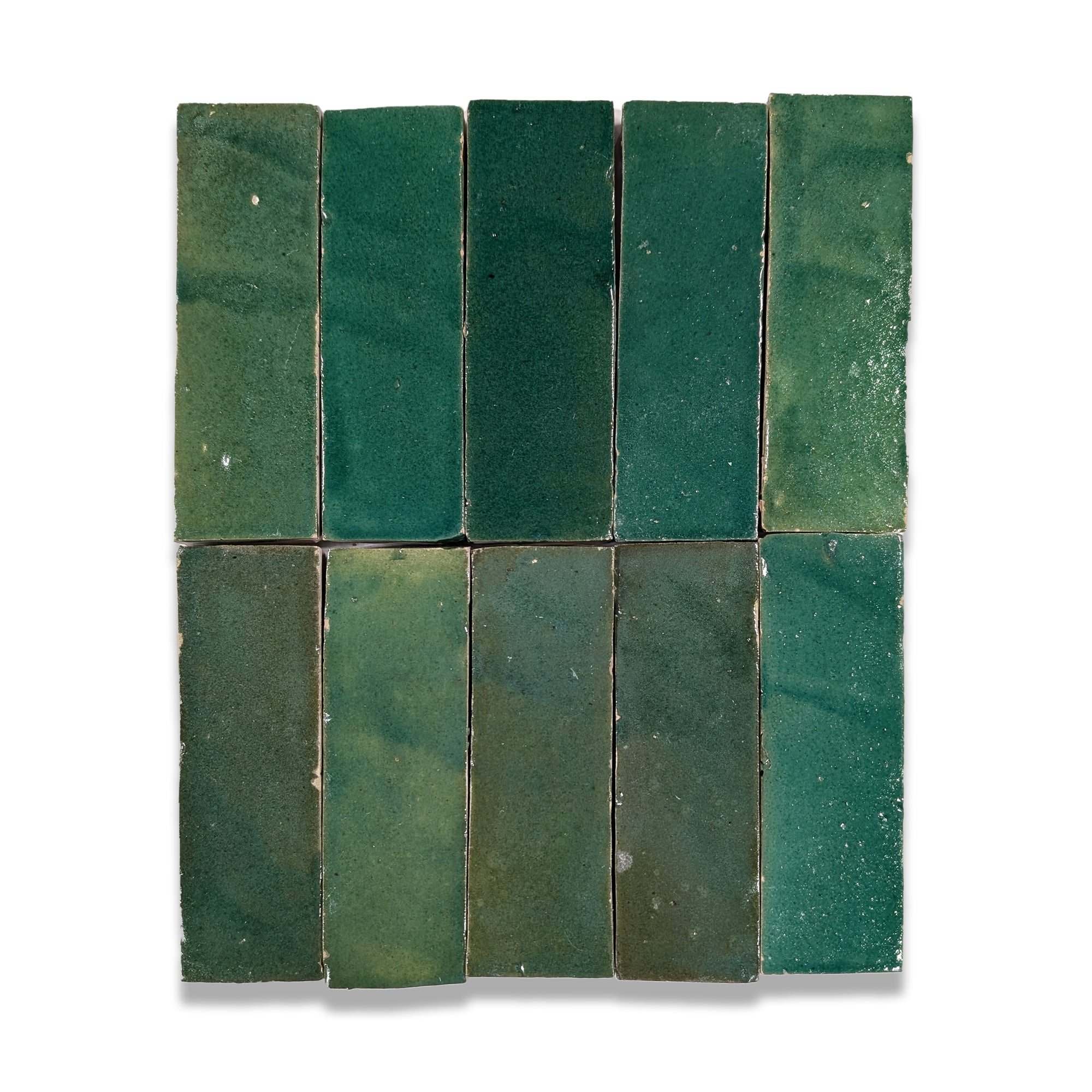 Medina Emerald Zellige Tile - Handcrafted Clay Bejmat (2x6) – LiLi