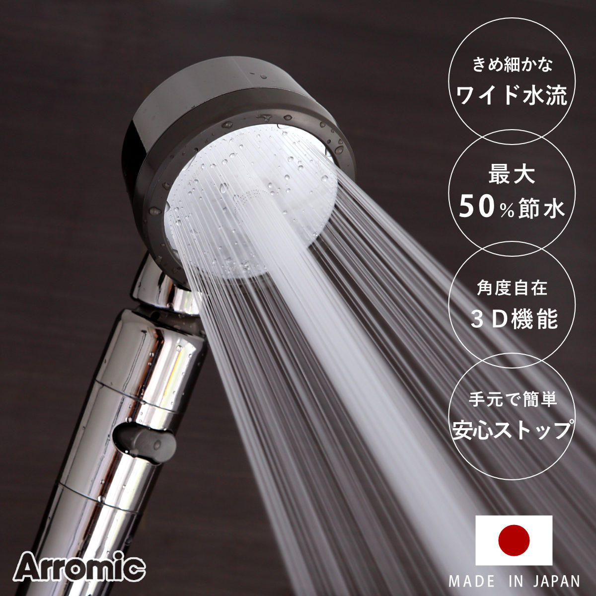 シャワーヘッド 節水 3D shower PREMIUM スリーディ・シャワー