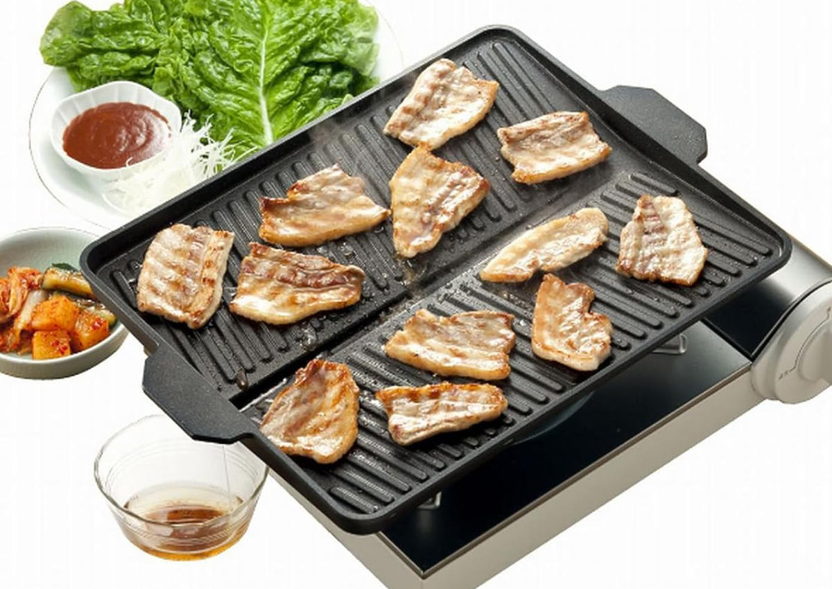 ヘルシー焼肉プレート 角型 ガス火専用 （ カセットコンロ対応 グリル