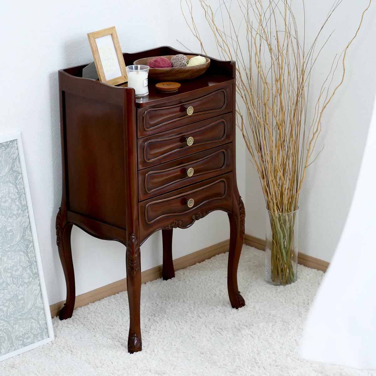 送料込み◎サイドチェスト Sri Tokai 東海家具 国産 猫足 アンティーク