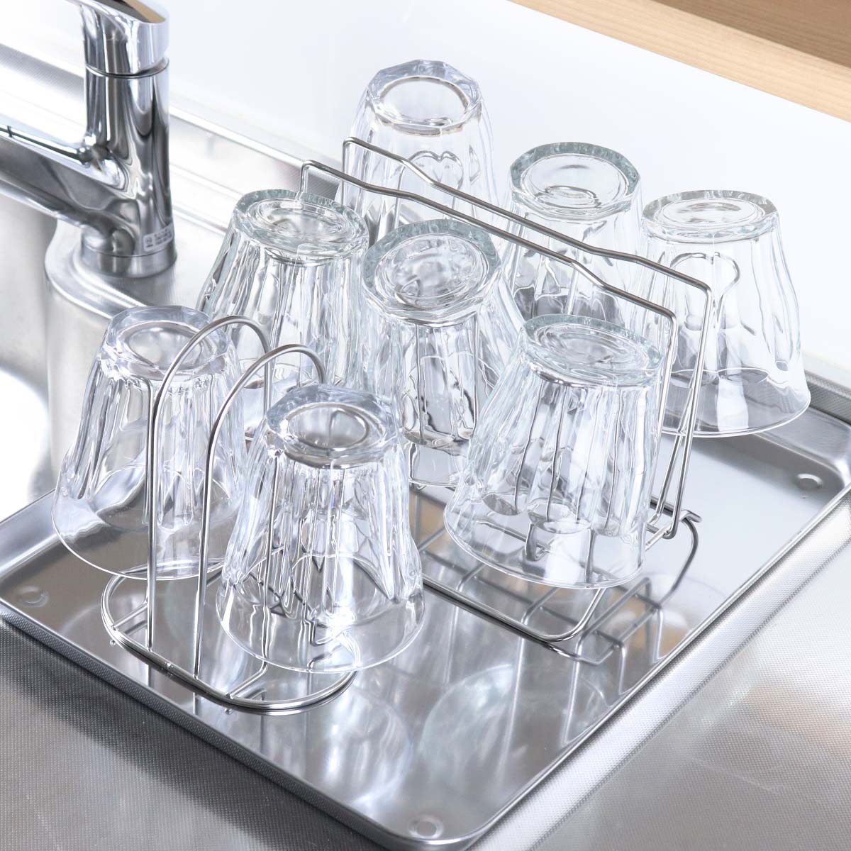 グラススタンド コップスタンド （ ステンレス グラスホルダー 水切り