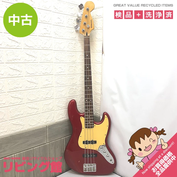 BUSKER'S バスカーズ エレキベース レッド 初心者 入門用 BUSKERS