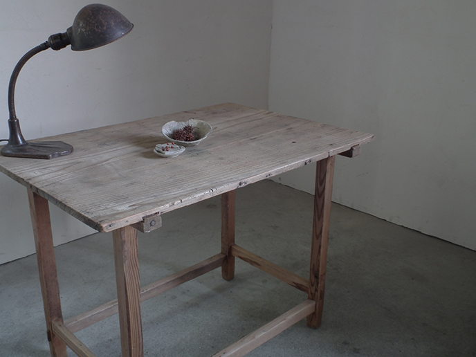 O-1831】作業台 ワークテーブル 机 昭和レトロ アンティーク 古道具