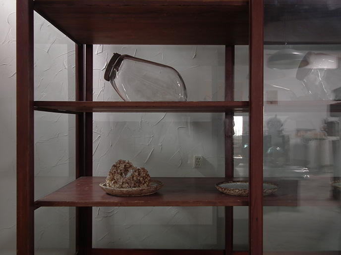 ちょこ】大正ガラス 木製アンティークショーケース 中型 ちょこ】大正