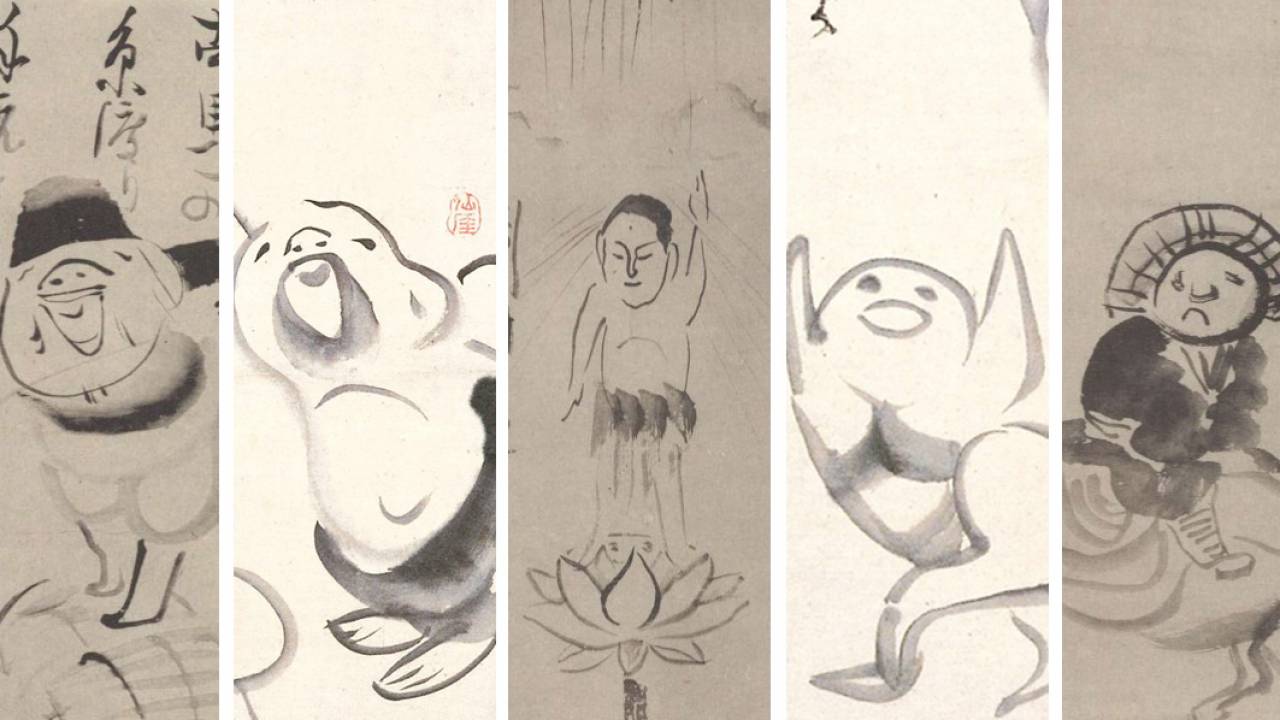 禅僧 仙厓義梵 太宰府 うそかえ神事 掛軸 禅僧 仙厓義梵 太宰府 うそ