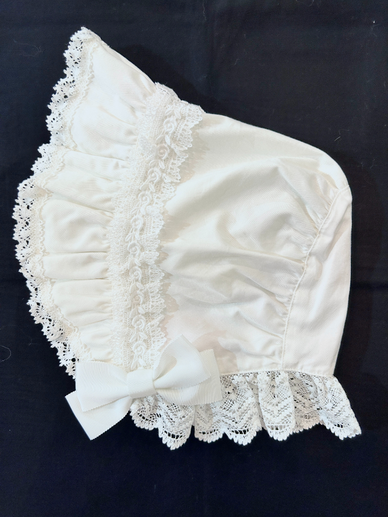 トーションレースのフルボンネット BABY,THE STARS SHINE BRIGHT