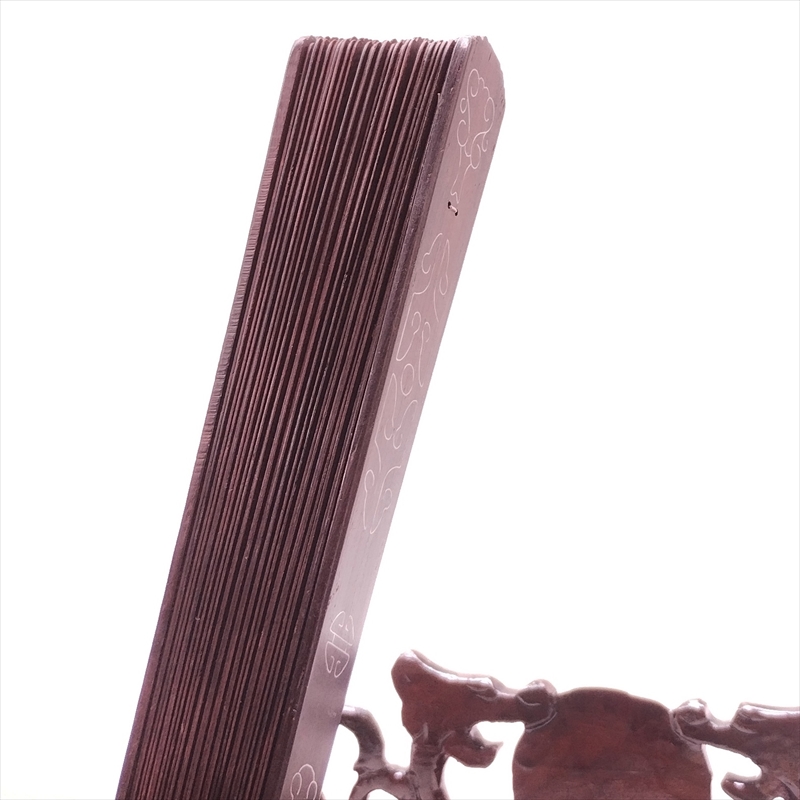 紫檀扇子 紫檀扇 銀模様 XS203-01 20cm 中国 蘇州 工芸扇子 | 工芸扇子