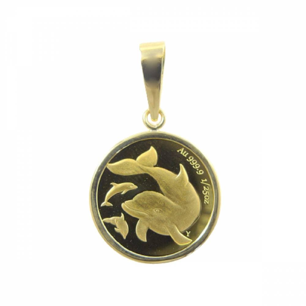 純金 k24 ドルフィン コイン ペンダントトップ ソロモン 金貨 24金 1