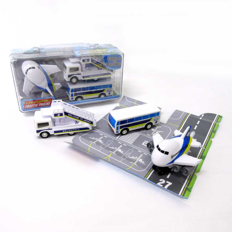 ミニカー＞プルバック☆エアポート3pcsセット 飛行機・空港バス