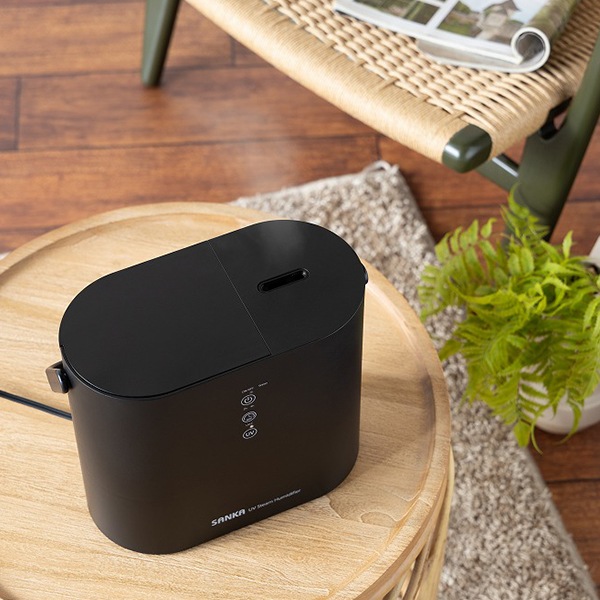 サンカ SANKA 加湿器 UVパワースチーム ブラック W除菌 タイマー設定