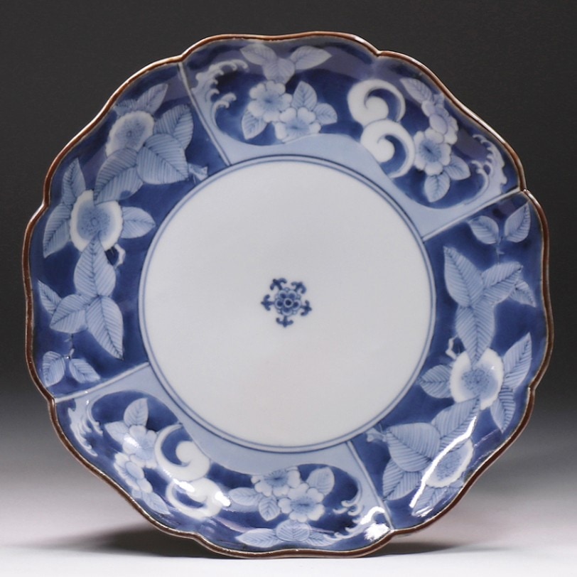 古伊万里 藍九谷 小皿 無傷完品 新渡 古染付 民芸 民藝 古九谷 初期