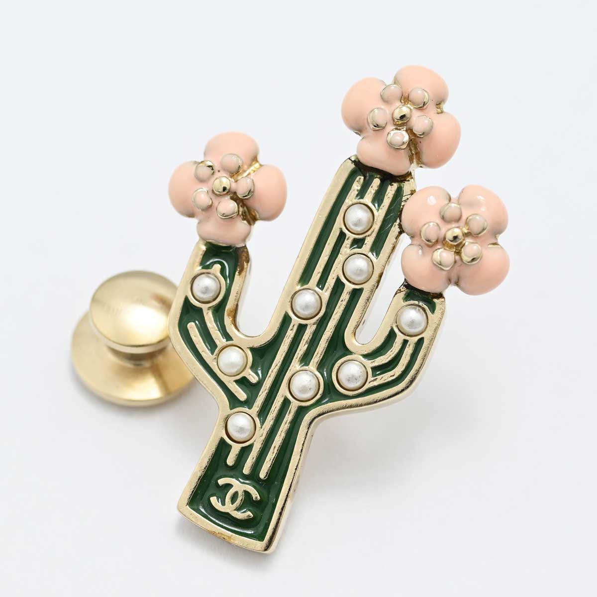 CHANELシャネル ピンバッジ ブローチ サボテン CCマーク CHANEL