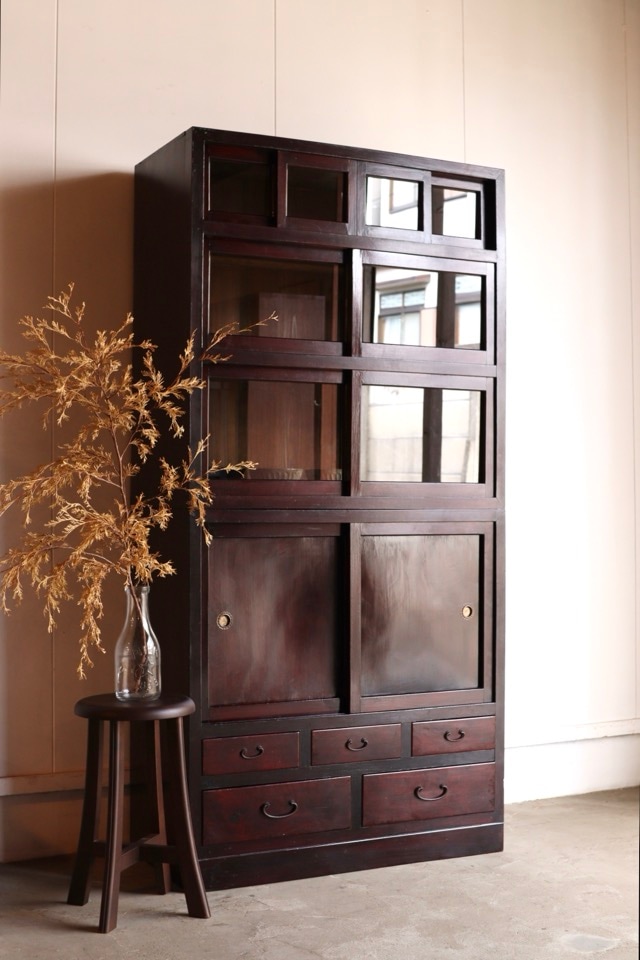 m*a様 昭和レトロ 古道具 水屋箪笥 引き戸付き 収納箪笥 小引き出し