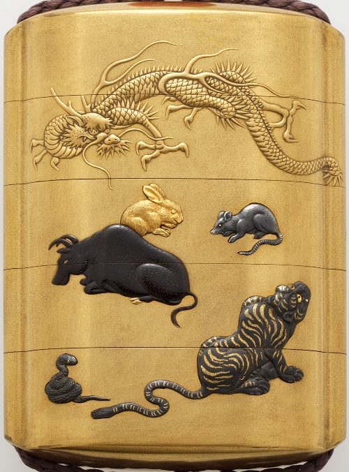 江戸琳派蒔絵師 永真作 昇龍吉祥高蒔絵 江戸鼈甲のループタイ 江戸琳派