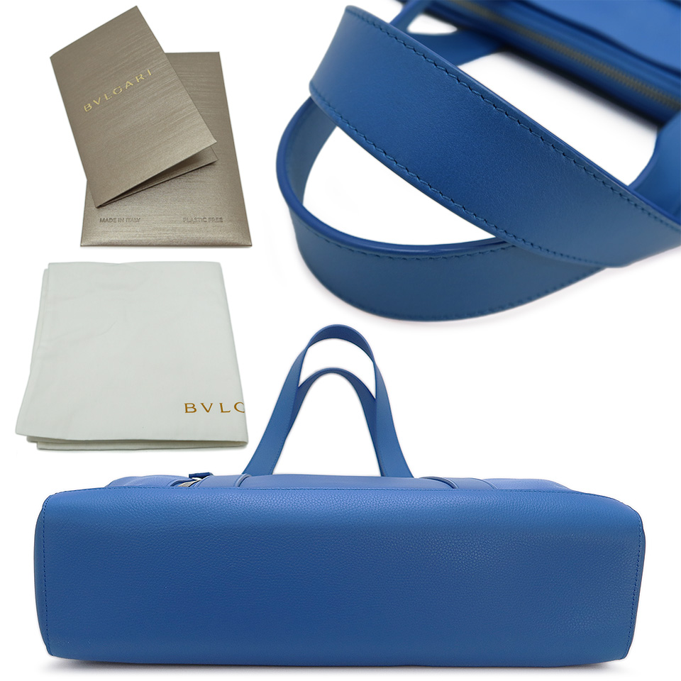 ブルガリ マン ラージ ホリゾンタル トートバッグ 291921 カーフレザー