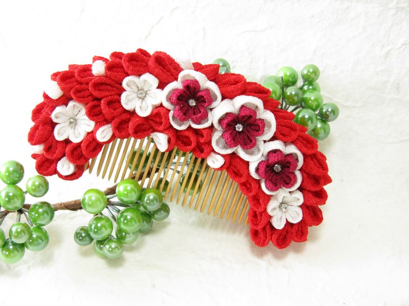 花櫛 赤 - 茉莉簪〜まりかんざし〜