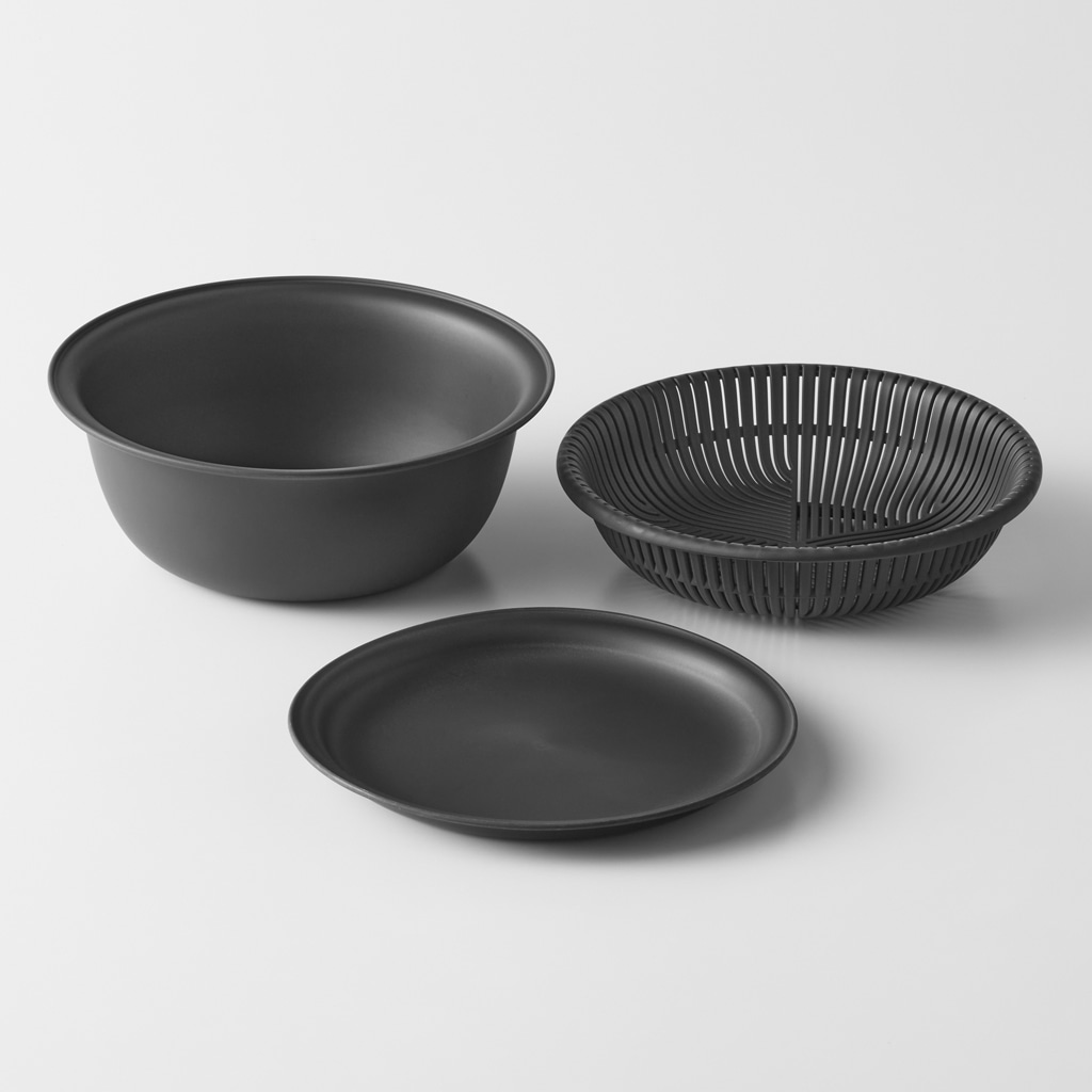 marna】ザルボウル 21cm(2点セット ダークグレー): キッチン｜マーナ