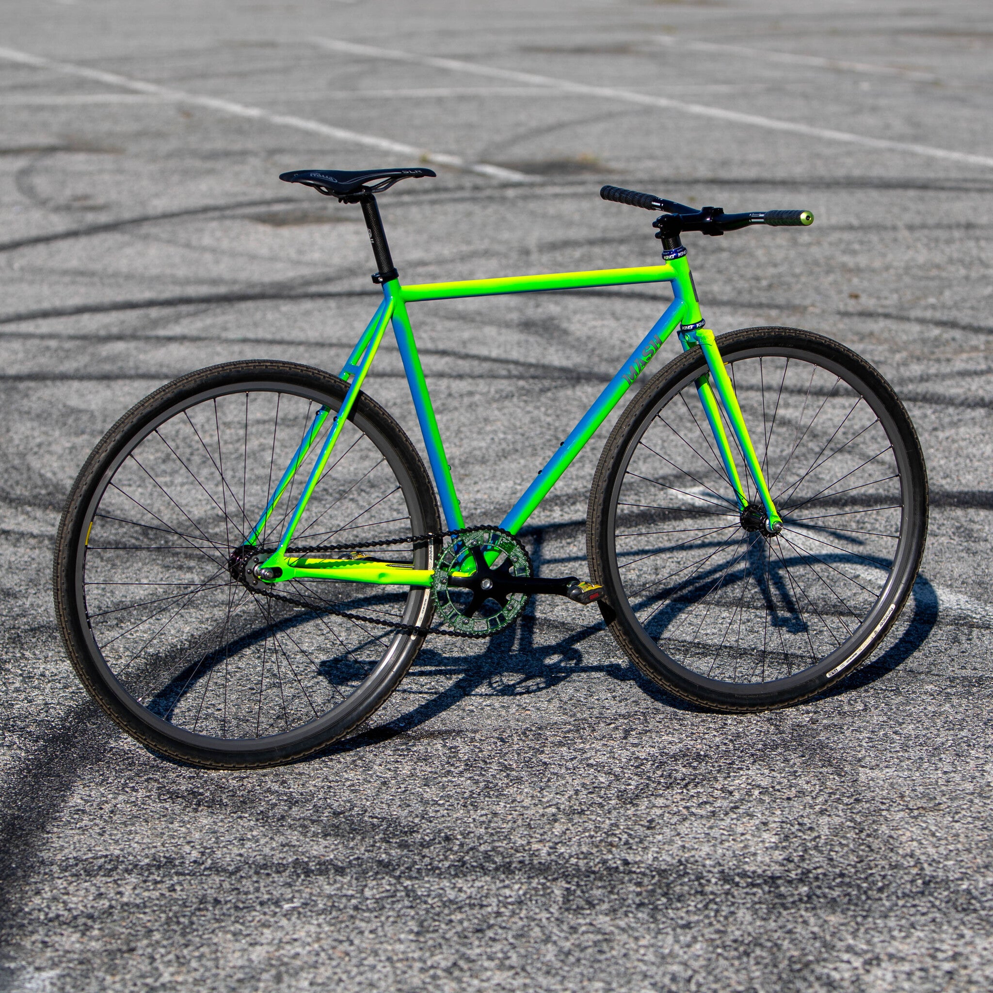 MASH Steel Frameset Neon Blue/Green Fade – MASH SF