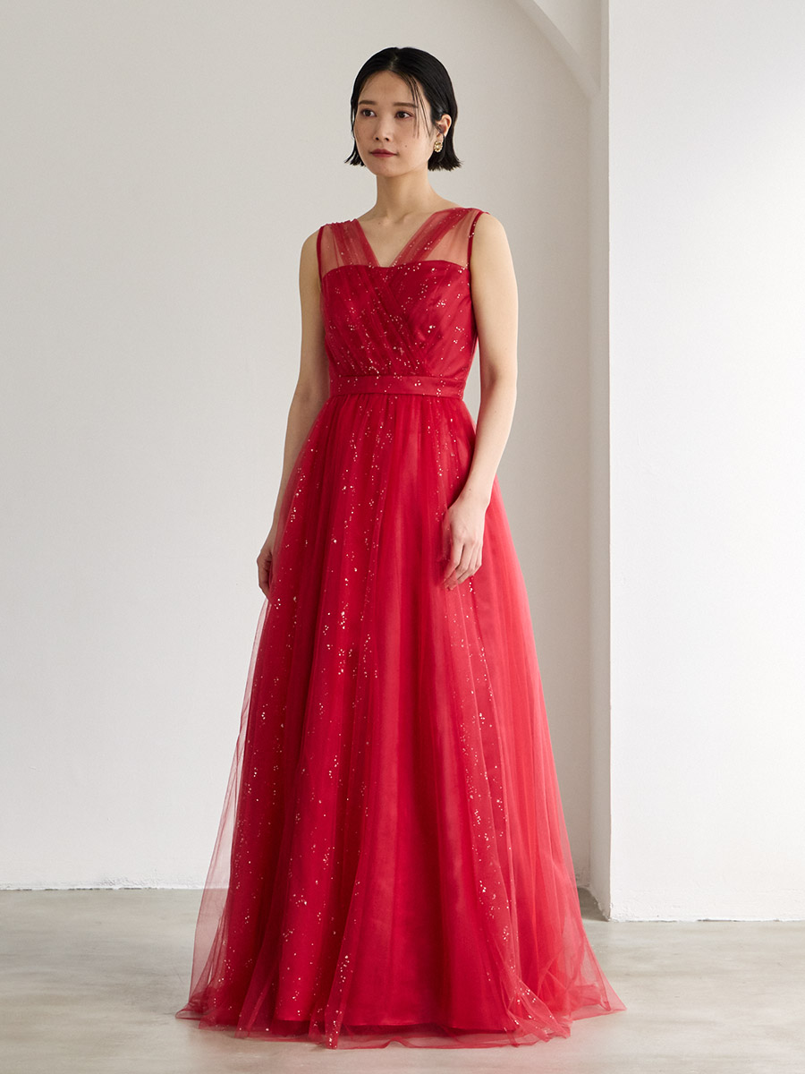 美品】Aimer 定価3万円❣️チュール ドレス 9号 M エメ グリーン 美品