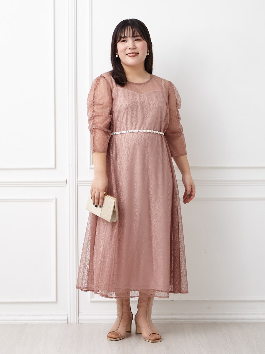 ラッセルレーステントラインドレス(LL ピンクベージュ): AIMER | エメ