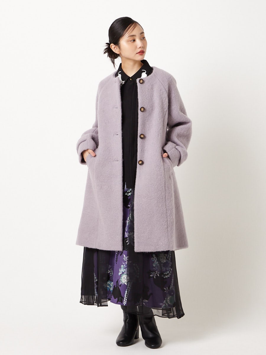 ベースメントオンライン モヘアシャギージャケットコート gray 【公式