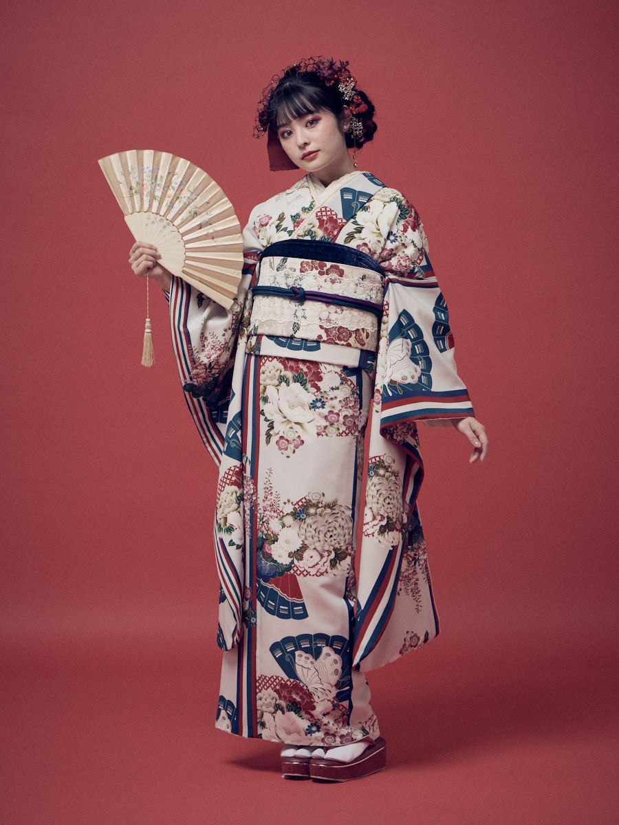 506z11, 503u32〇三松取扱い 花がぁる 色無地振袖 松竹梅〇美品 506z11