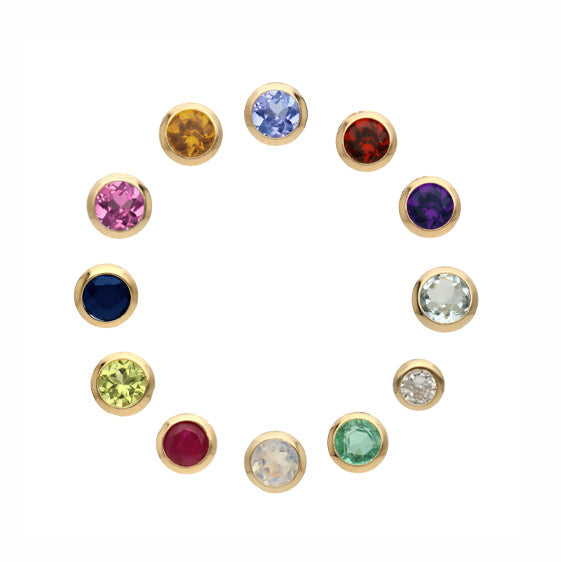 K10 一粒 誕生石 サークル スタッドピアス （1月：ガーネット）- me