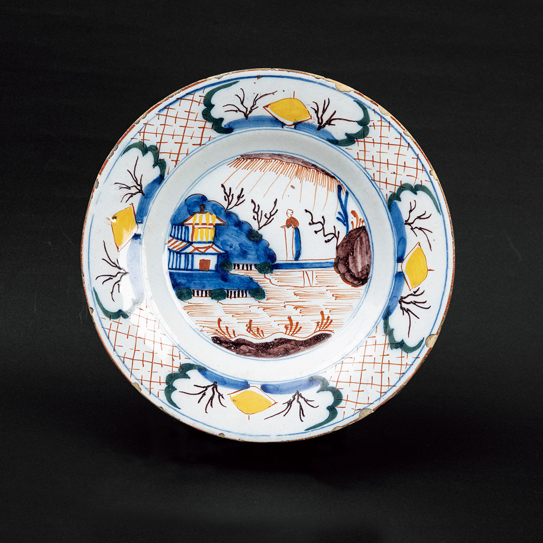 677『瀬戸 麦わら 輪線紋 皿』 /骨董品 古美術 古玩 アンティーク