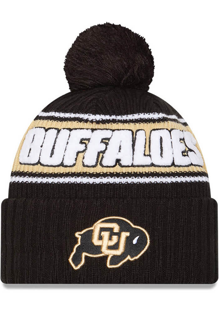 Colorado Buffaloes New Era BLACK Bold Cuff Pom Knit Hat - 59040087