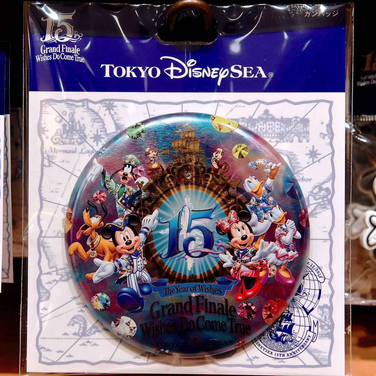 東京ディズニーランド 5周年記念 バッジ6点セット 台紙スタンド付き