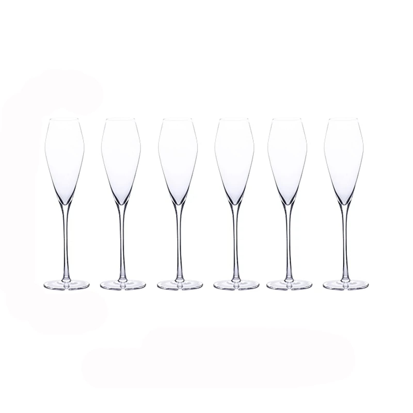 Amazon｜シャンパンフルート 6個のクリスタルガラスシャンパングラス高
