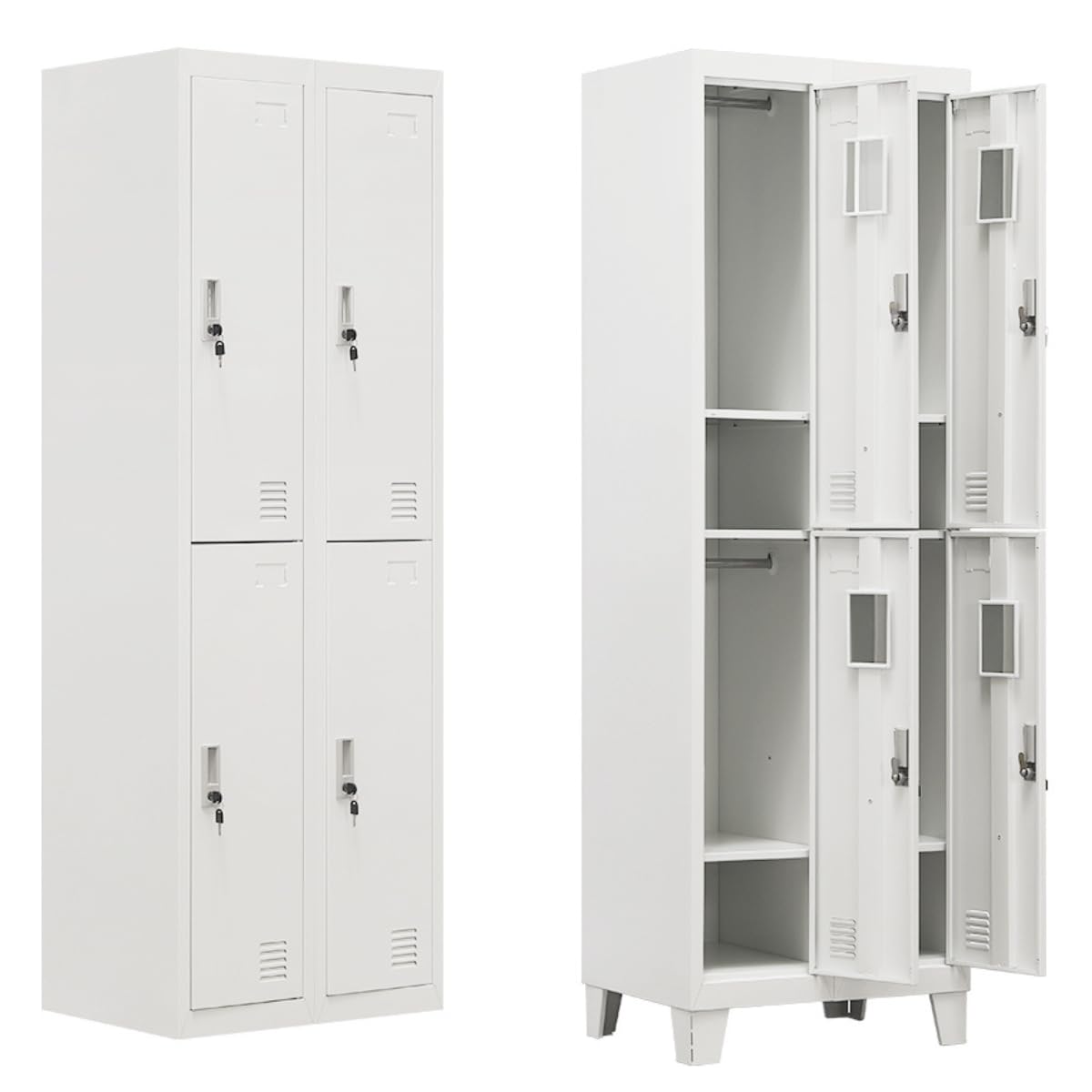 Amazon.co.jp: ロッカー スチールロッカー 4人用 鍵付き 脚付き 2列2段