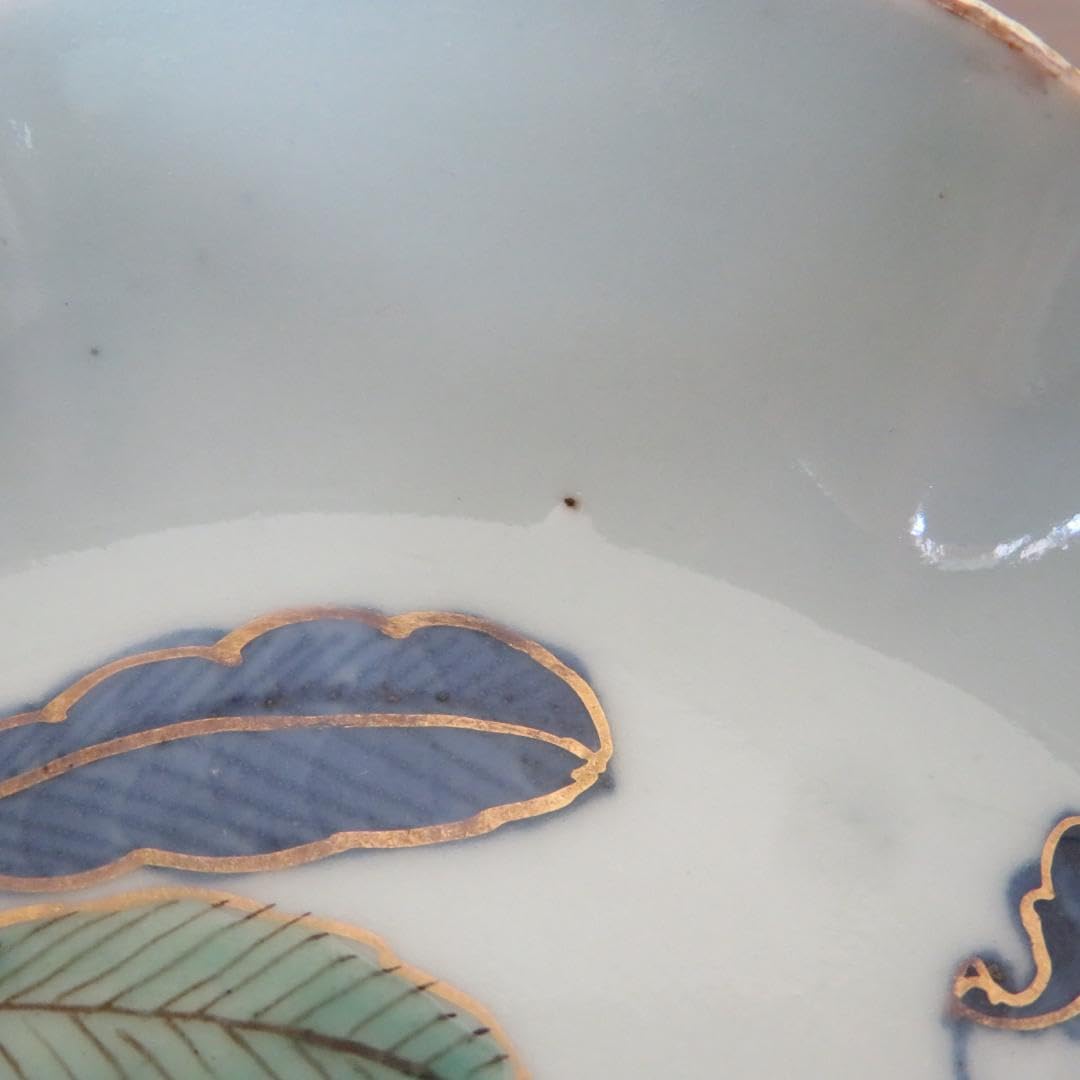 なます皿 成化年製 仙人 橋 山水 中国風景 5枚 花縁 金彩 なます皿 成