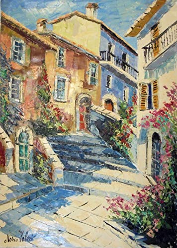 真作』サルトリ・マリア・ルイサ 風景画 /油絵 油彩画 絵画 イタリア