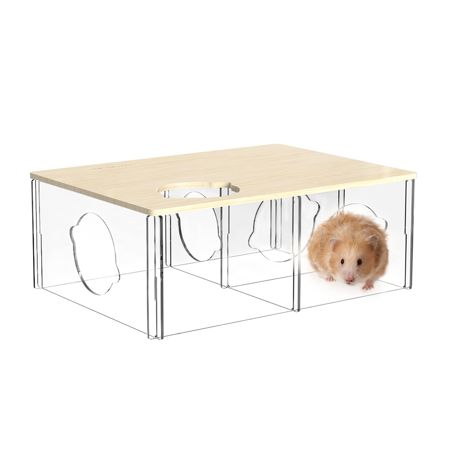 Amazon | BUCATSTATE ハムスター クリア ハウス 三室 透明 底板なし 多