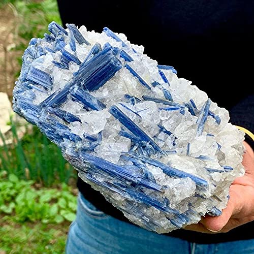 Amazon.co.jp: 天然青水晶石 原石 宝石 標本石 ラッキークリスタル