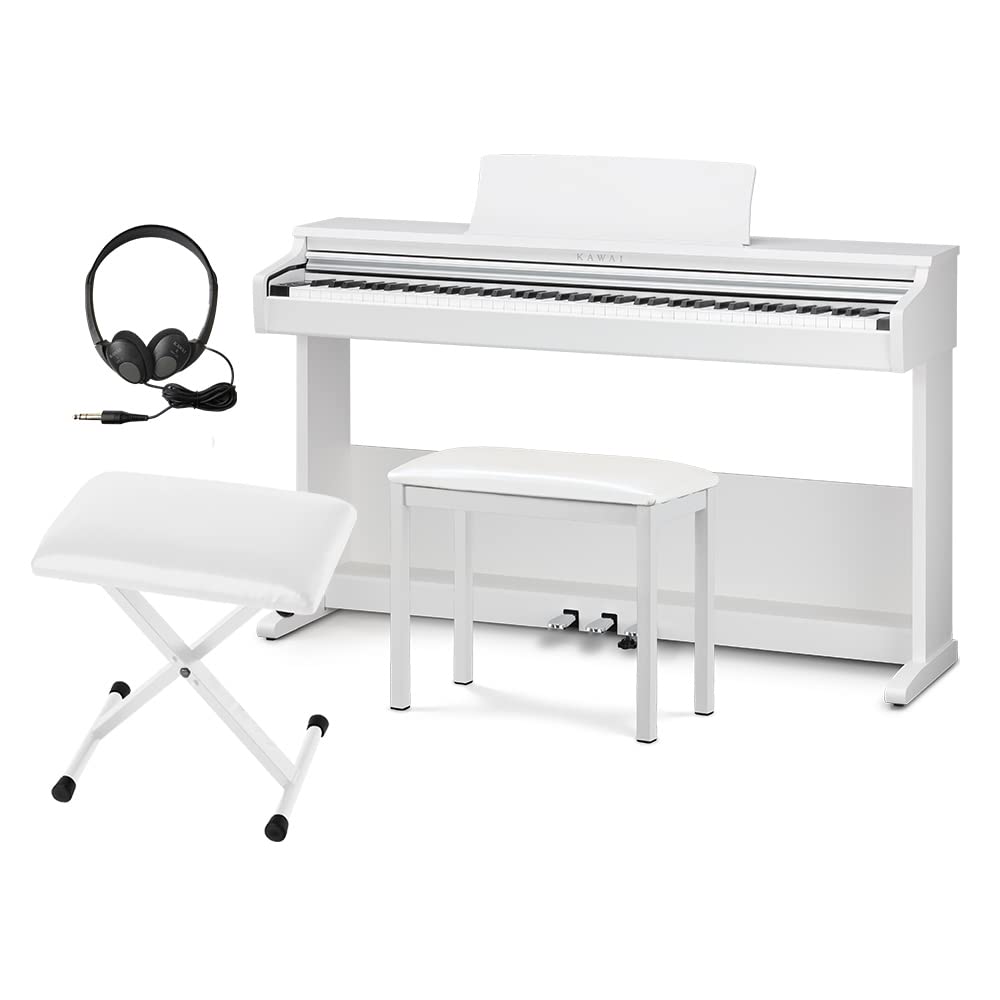 KAWAI オフホワイト 88鍵盤ピアノ 椅子付き