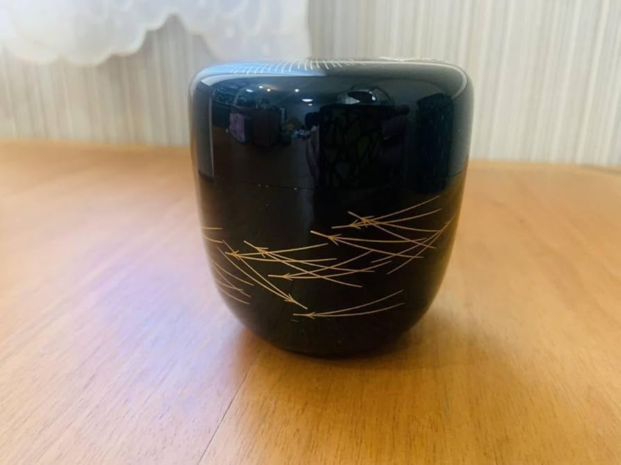 茶道具輪島塗米本匠伯作竜田川蒔絵中棗共箱VR5283