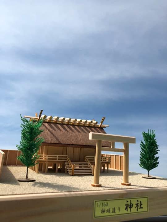 手作り神明造り神社（模型）匠の技 神社仏閣 木製 桐