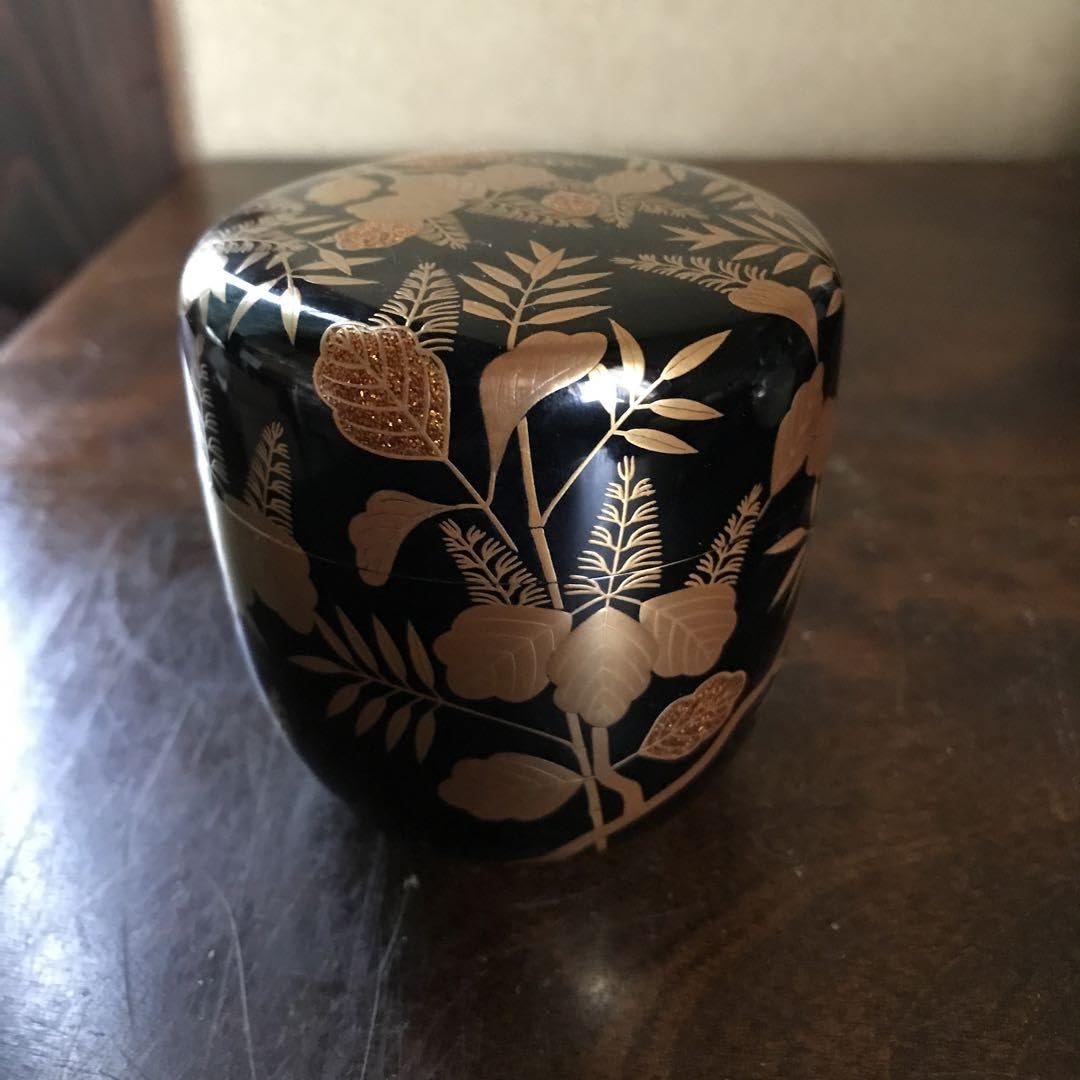 波車蒔絵 大棗 黒内銀地 村田宗覚 共箱 茶道具 棗 【公式通販】