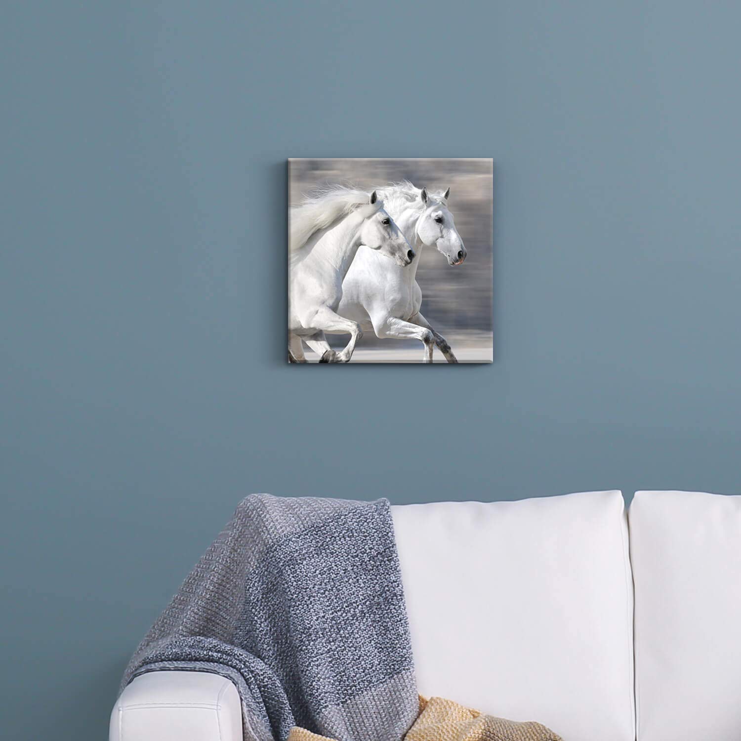 No.240フレーム付きキャンバスアート オシャレ絵画 馬の絵画 白馬 No