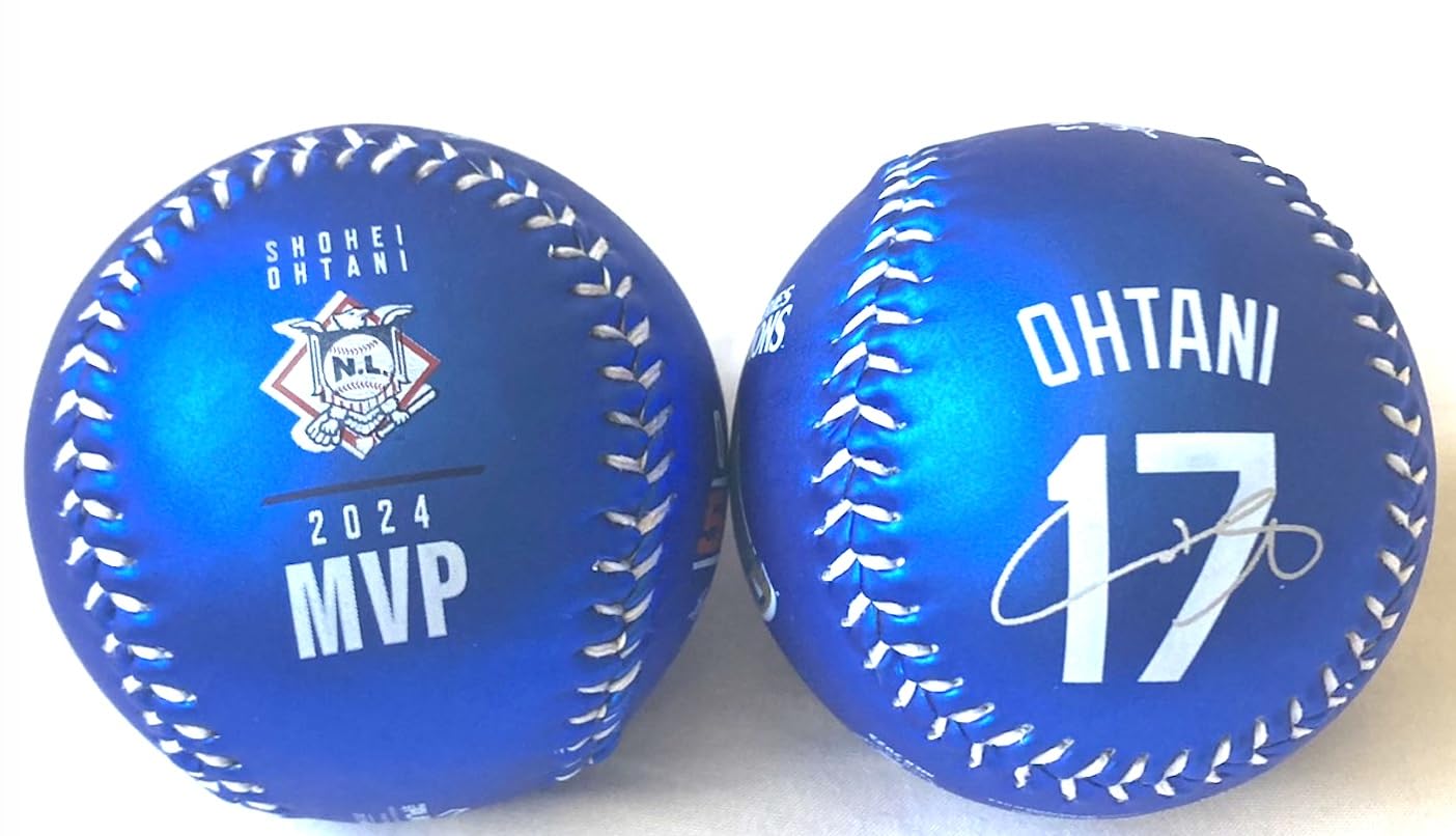 Amazon | 大谷翔平 2024 MVPコレクターズ記念ボール、ブルー、50/50