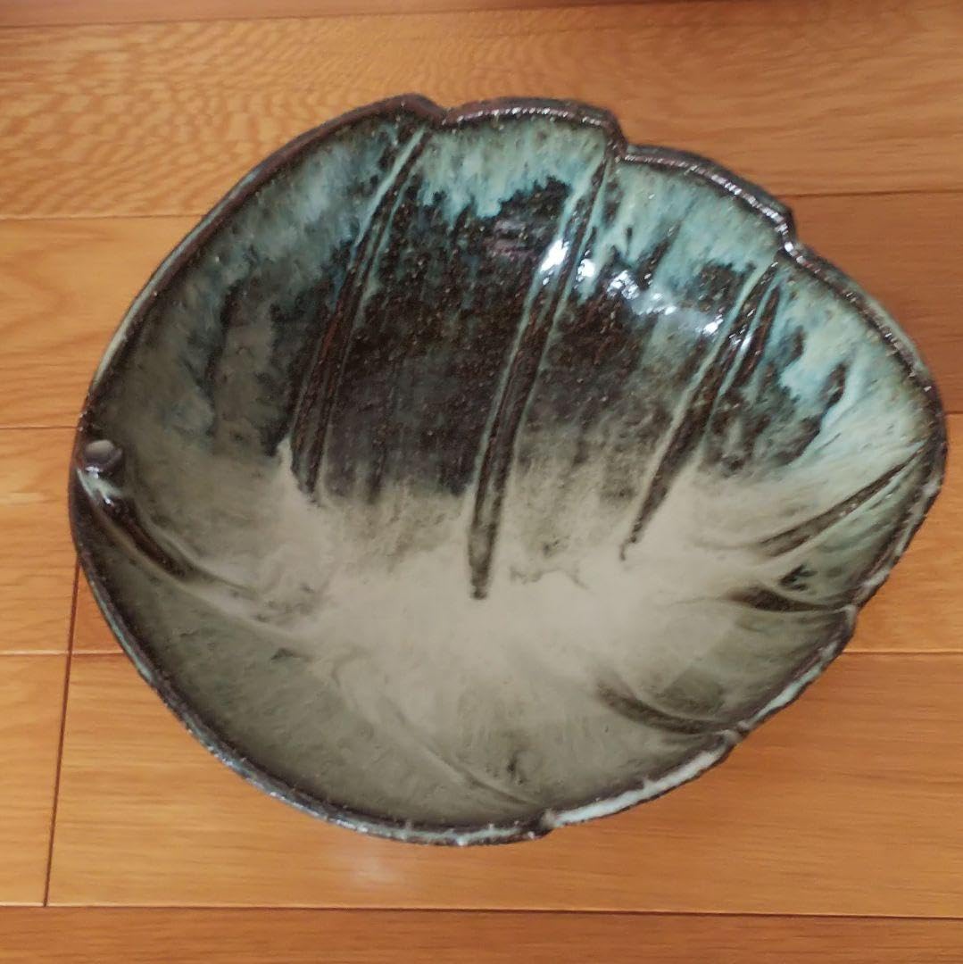 Amazon.co.jp: 萩焼 大華山鳥雲窯 二代 納富鳥雲造 木ノ葉菓子鉢
