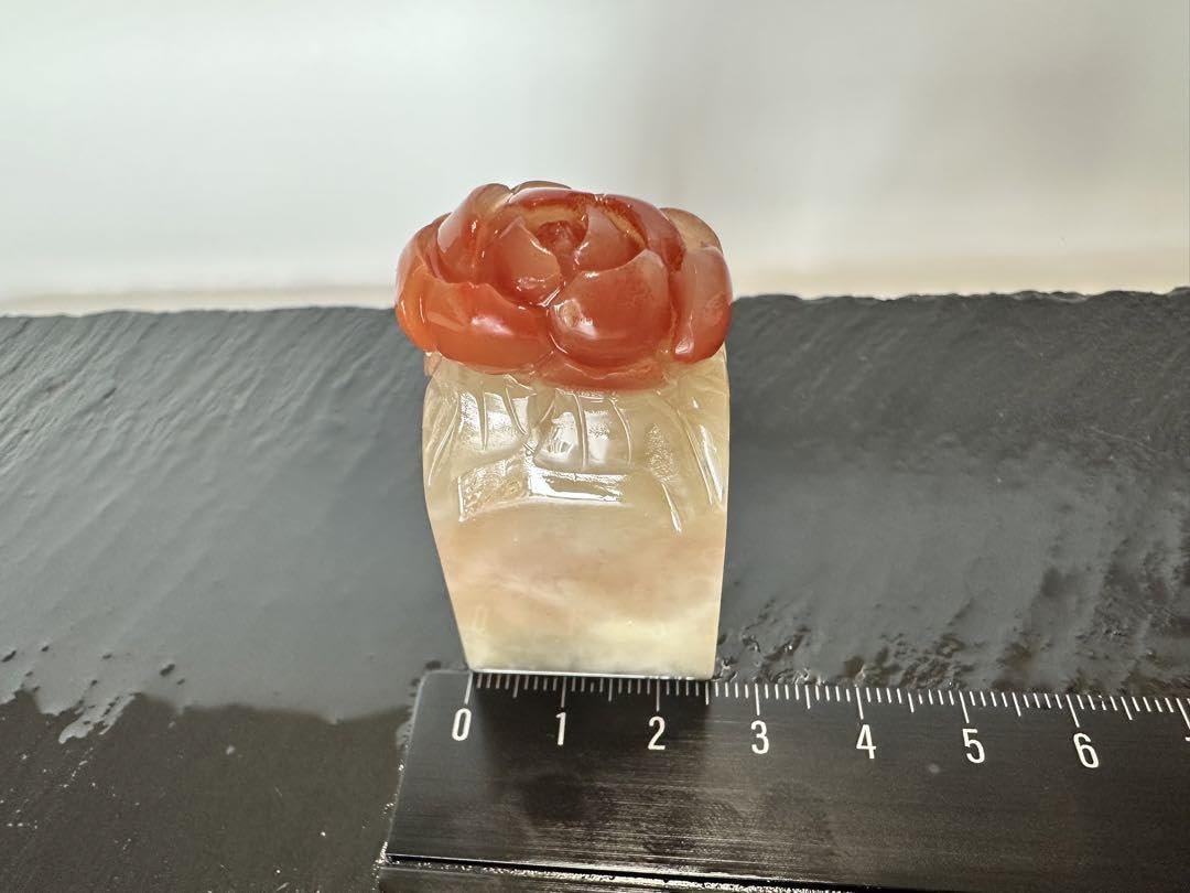 ラオス石 螭虎穿環 桃花凍 田黄 高級印材 箱付き 書道 篆刻 落款 雅号