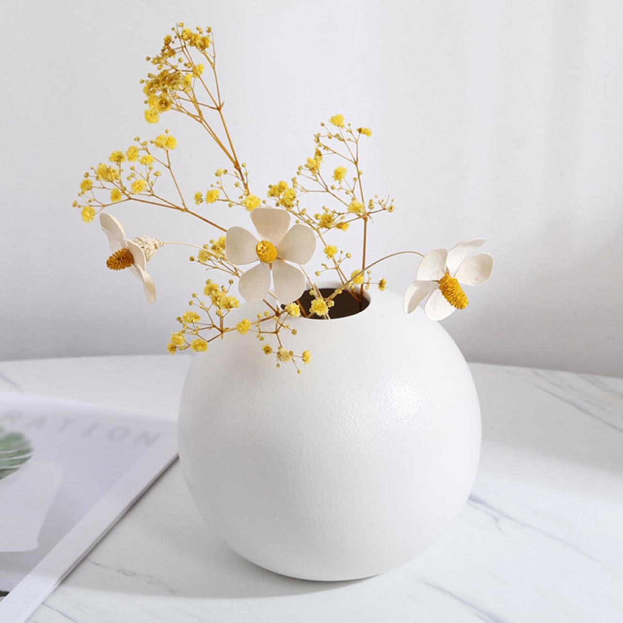 Amazon.co.jp: YJFFQ 花瓶 ミニ花器ボール花瓶1個入り陶器花瓶